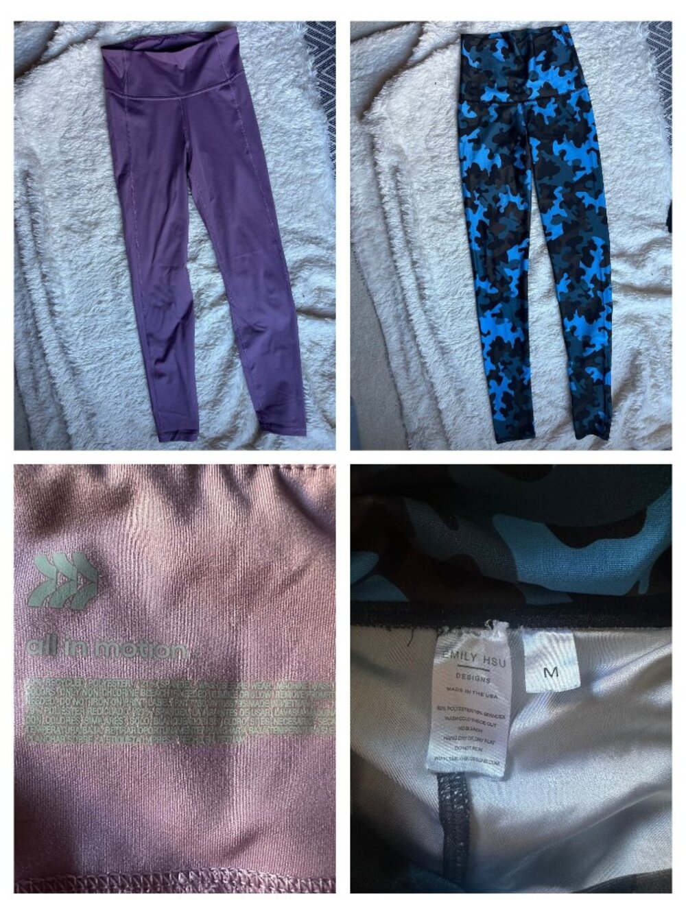 2 designer leggings Emily Hsu and All in motion Small